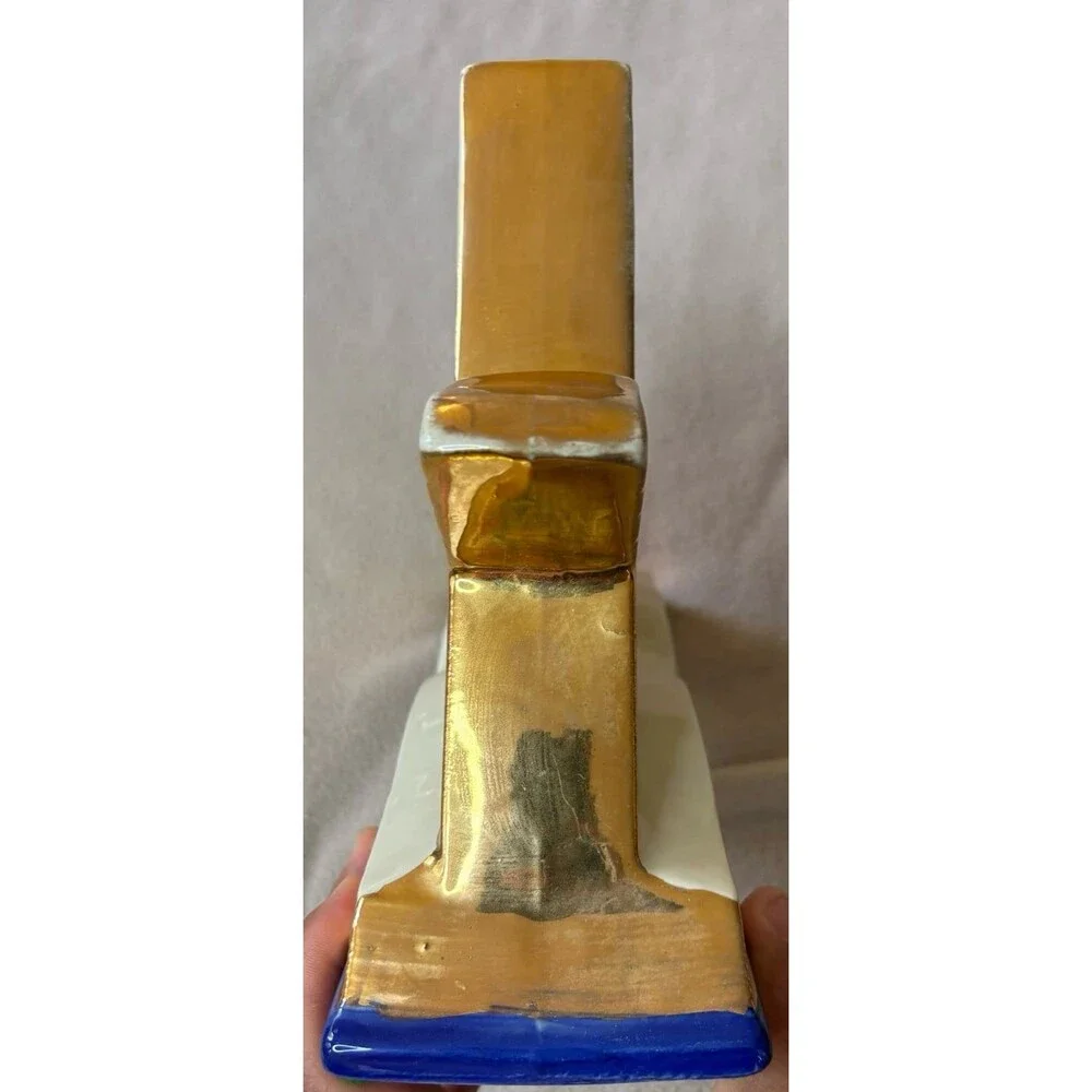 Vintage 1971 Porcelain Masonic Liquor Decanter Freemasons Square Compass EMPTY